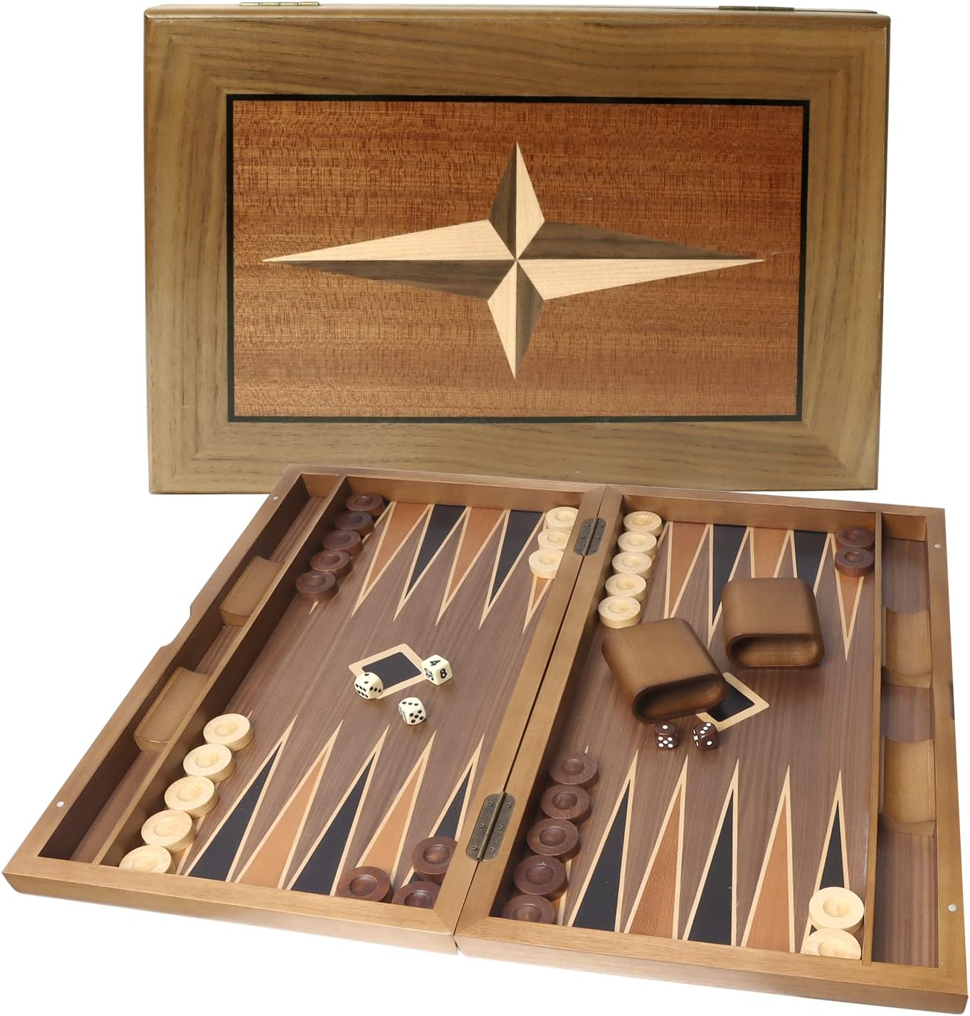 Large Wooden Backgammon Game Set